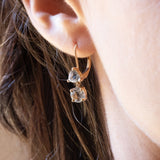 Boucles d'oreilles vintage en or 14 carats avec aigues-marines, années 70/80