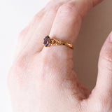 Anello vintage in oro 8K con iolite viola, anni ‘70/‘80