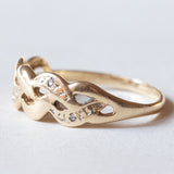 Anello vintage in oro 18K con diamanti, anni ‘50/‘60