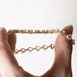 Tennis vintage in oro 14K con acquamarine, anni ‘70/‘80