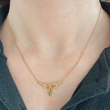 Collana vintage in oro 18K con smeraldo, anni '60/'70