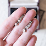 Vintage platinum and diamond earrings (approx. 1ctw), 1960s