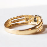 Anello retrò in oro 18K con pietra bianca, anni ‘40