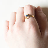 Anello vintage in oro giallo 18K con topazi, anni ‘60