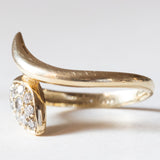 Anello a serpente vintage in oro 14K con diamanti (0.12ctw ca.), anni ‘70