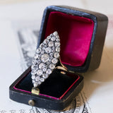 Antique ring in 18K gold and silver with old cut diamonds (6.25ctw approx.), Early 1900s