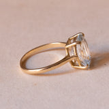Anello vintage in oro 18K con acquamarina, anni ‘50/‘60