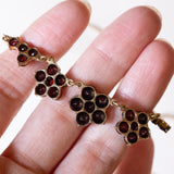 Collana vintage in oro 8K con granati, anni ‘50/‘60