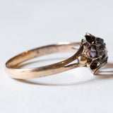 Solitario antico in oro 18K e argento con diamante di taglio rosetta, primi del ‘900