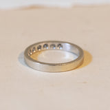 Veretta moderna in oro bianco 18K con diamanti di taglio brillante (0.50ctw ca.), anni ‘60/‘70