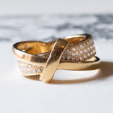 Anello vintage in oro 18K con diamanti (0.56ctw ca.), anni ‘70