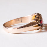 Anello in oro 9K con granati e diamanti, anno 2003