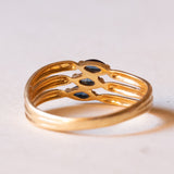 Anello vintage in oro 18K con zaffiri, anni ‘50/‘60