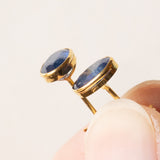 Orecchini vintage in oro 18K con zaffiri blu, anni ‘70