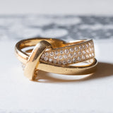 Anello vintage in oro 18K con diamanti (0.56ctw ca.), anni ‘70