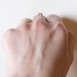 Anello vintage in oro 18K con acquamarina, anni ‘50/‘60