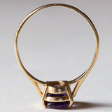 Anello vintage in oro 18K con ametista, anni ‘50/‘60