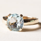 Anello vintage in oro 9K con topazio azzurro, anni ‘60
