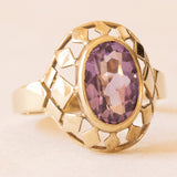 Anello vintage in oro giallo 8K con ametista (2.50ct ca.), anni ‘60/‘70