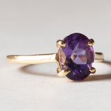 Anello vintage in oro 18K con ametista, anni ‘50/‘60