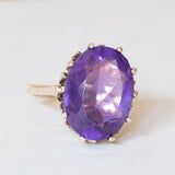 Vintage 8K Gold Amethyst Cocktail Ring, 1960s