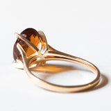 🎃 Anello vintage da cocktail in oro 18K con quarzo citrino, anni ‘50/‘60