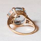 Anello vintage da cocktail in oro 18K con spinello azzurro, anni ‘60/‘70