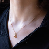 Ciondolo vintage in oro 9K con quarzo citrino, anni ‘70