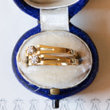 Coppia di anelli vintage in oro 18K con diamanti (0.08ctw ca.), anni ‘70