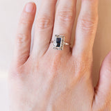 Anello Art Déco in oro giallo 18K e in oro bianco 18K con zaffiri e diamanti, anni ‘30