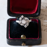 Anello vintage in oro bianco 18K con diamanti, anni ‘60