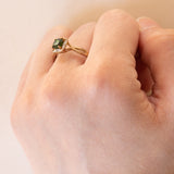 Anello vintage in oro 8K e cromodiopside, anni ‘80