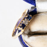 🌑🌕🌑 Trilogy vintage in oro 18K con zaffiri e diamante, anni ‘70