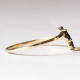 Anello vintage in oro 14K e zaffiri, anni ‘60/‘70
