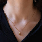 Ciondolo vintage in oro 9K con quarzo citrino, anni ‘70