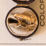 Anello vintage da cocktail in oro 18K con quarzo citrino, anni ‘50/‘60
