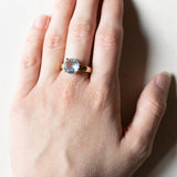 Anello vintage in oro 9K con topazio azzurro, anni ‘60