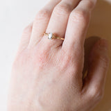 Anello vintage in oro 18K con acquamarina, anni ‘50/‘60