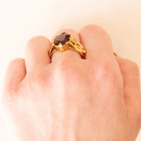 Anello vintage in oro giallo 18K con granato (4.50ct ca.), anni ‘60