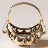 Anello vintage in oro 14K con spinello azzurro, anni ‘60/‘70