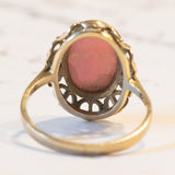 Anello vintage in oro 8K con rodocrosite, anni ‘60