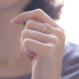 Trilogy vintage in oro bianco 14K con diamanti di taglio brillante (0.30ctw ca.), anni '60/'70