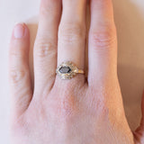 Anello vintage in stile Art Déco in oro 18K con onice, anni '50