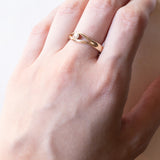 Solitaire vintage en or 14 carats avec diamant taillé en brillant (env. 0,10 ct), années 1970