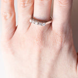 Veretta vintage in oro bianco 14K con diamanti di taglio brillante (0.50ctw ca.), anni ‘60/‘70