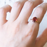 Vintage 18K gold garnet ring, 1960s