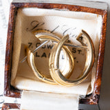 Orecchini vintage a cerchio in oro 18K con diamanti, anni ‘60/‘70
