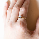 Anello vintage in oro 18K con acquamarina, anni ‘50/‘60
