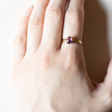 🔮 Anello vintage in oro 18K con ametista, anni ‘60