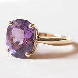 Anello vintage da cocktail in oro 8K con ametista (4.30ct ca.), anni ‘70/‘80